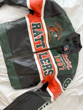 Florida A&M Rattlers Black, Green & Orange Varsity Bomber Jacket